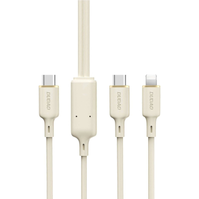 Dudao L7SF 2in1 Kabelis USB-C - USB-C / Lightning 100W 1.2m - beige