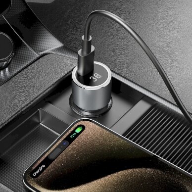 Dudao R14 USB-C 30W PD car Įkroviklis  - silver 5