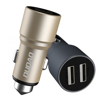 Automobilnis įkroviklis Dudao Universal Car Charger 2x USB 3.1A pilkas 3