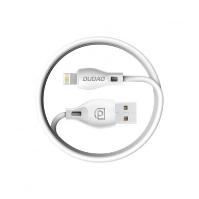 Dudao USB / Lightning data charging kabelis 2.1A 1m Baltas (L4L) 9