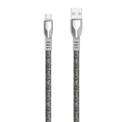 Dudao USB - microUSB Zinc alloy cloth braided 5 A 1m Pilkas (L3PROM gray)