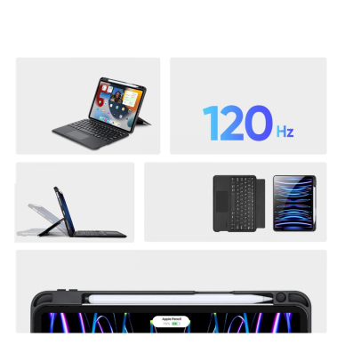 Dux Ducis DK Series Bluetooth Dėklas klaviatūra Apple iPad Air 4/5/iPad Pro 11 (2018/2020/2021/2022) - Juodas 8