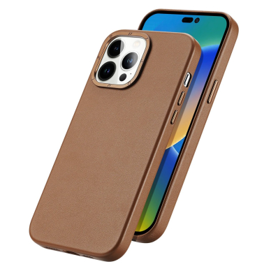 Dėklas Dux Ducis Grit Leather Case for iPhone 14 Pro Rudas 4