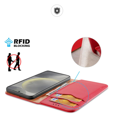 Dėklas Dux Ducis Hivo case with flap and RFID blocker for Samsung Galaxy S24+ - Raudonas 2