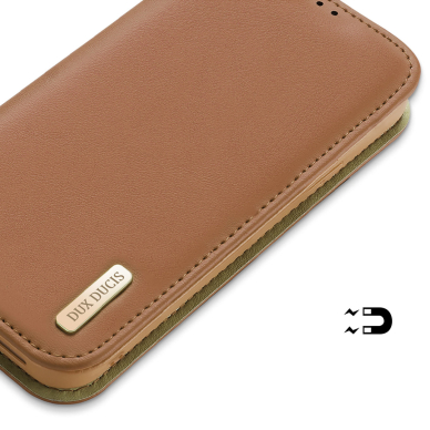 Dėklas Dux Ducis Hivo Leather iPhone 14 Rudas 3