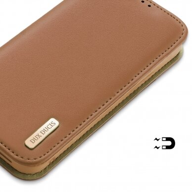 Dėklas Dux Ducis Hivo Leather iPhone 14 Pro Rudas 6