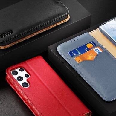 Dėklas Dux Ducis Hivo Leather Samsung Galaxy S22 Ultra Mėlynas 13