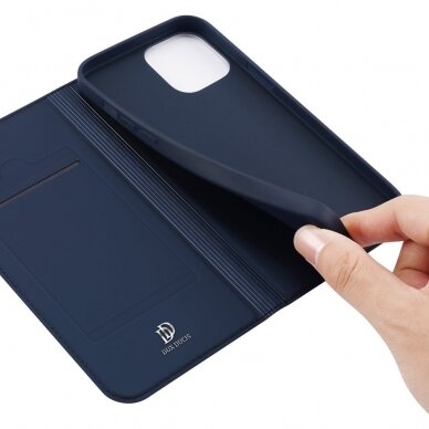 Atverčiamas dėklas Dux Ducis Skin Pro iPhone 13 mini Tamsiai mėlynas 7