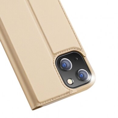 Atverčiamas dėklas Dux Ducis Skin Pro iPhone 13 mini Auksinis 2