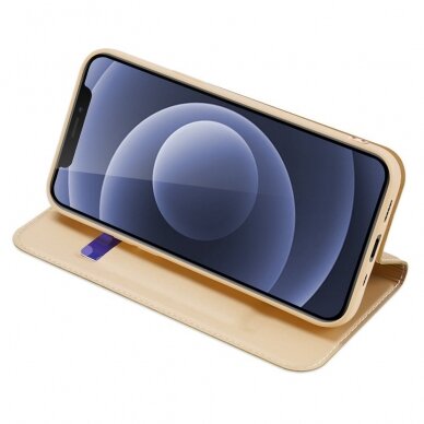Atverčiamas dėklas Dux Ducis Skin Pro iPhone 13 mini Auksinis 3