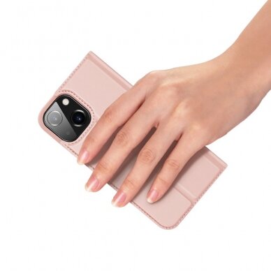 Atverčiamas dėklas Dux Ducis Skin Pro iPhone 13 mini Rožinis 6