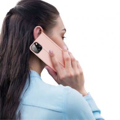 Atverčiamas dėklas Dux Ducis Skin Pro iPhone 13 mini Rožinis 8