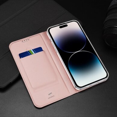 Dėklas Dux Ducis Skin Pro Wallet iPhone 15 Pro Max - Rožinis 15