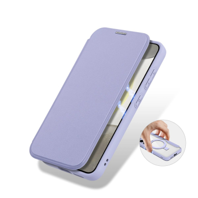 Akcija! Dėklas Dux Ducis Skin X Pro case with magnetic ring / stand for Samsung S24 - Violetinis 10