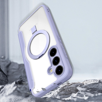 Akcija! Dėklas Dux Ducis Skin X Pro case with magnetic ring / stand for Samsung S24 - Violetinis 14