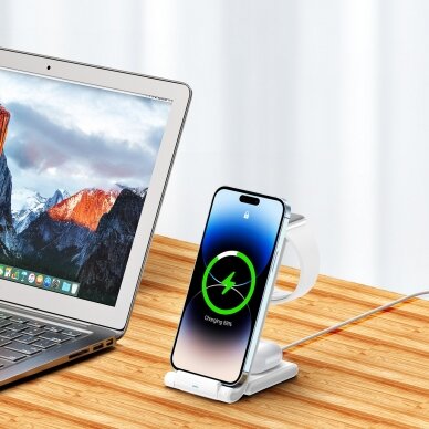 Duzzona W10-S 3in1 15W Qi wireless charger - Baltas 7