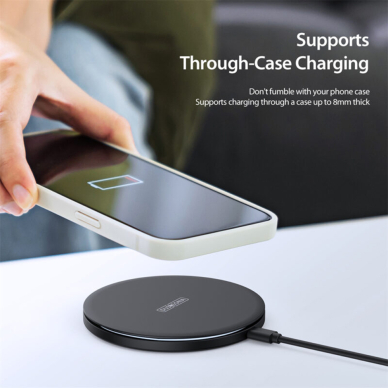 [Užsakomoji prekė] Duzzona - Wireless Charger (W8) - for Phones and AirPods, with Cable Type-C, 1m, 15W - Juodas 4