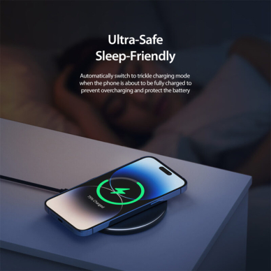 [Užsakomoji prekė] Duzzona - Wireless Charger (W8) - for Phones and AirPods, with Cable Type-C, 1m, 15W - Juodas 5