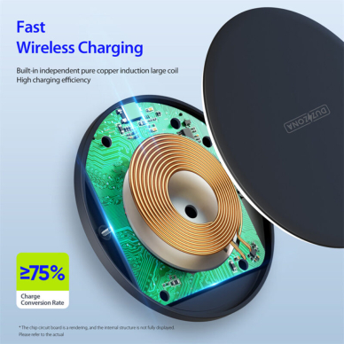 [Užsakomoji prekė] Duzzona - Wireless Charger (W8) - for Phones and AirPods, with Cable Type-C, 1m, 15W - Juodas 6