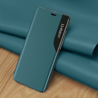 Atverčiamas dėklas Eco Leather View iPhone 13 mini tamsiai žalias 5