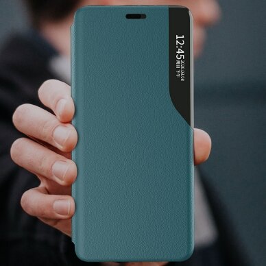 Atverčiamas dėklas Eco Leather View iPhone 13 mini tamsiai žalias 8