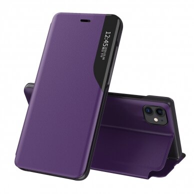 Atverčiamas dėklas Eco Leather View iPhone 13 violetinis