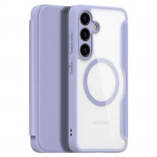 Eko odos atverčiamas dėklas Dux Ducis Skin X Pro Samsung S926 S24 Plus Violetinis