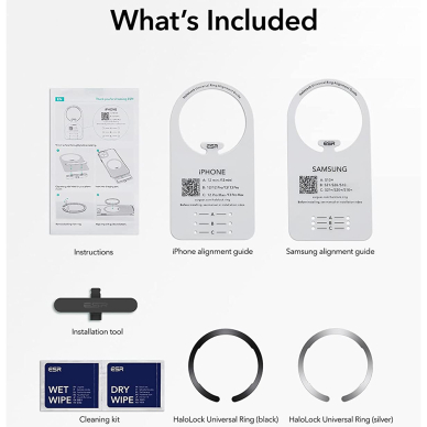 [Užsakomoji prekė] ESR - Adapter HaloLock (2 pack) - Universal Ring - Juodas/Pilkas 7