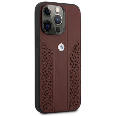 Originalus dėklas BMW Leather Curve iPhone 13 Pro raudonas 3