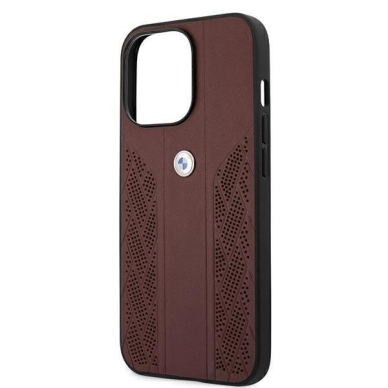 Originalus dėklas BMW Leather Curve iPhone 13 Pro raudonas 5