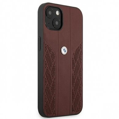 Originalus dėklas BMW BMHCP13SRSPPR Leather Curve Perforate iPhone 13 mini raudonas 2