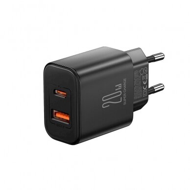 EU Joyroom JR-TCF05 20W USB-A USB-C Įkroviklis  + USB-C Kabelis - Juodas 2