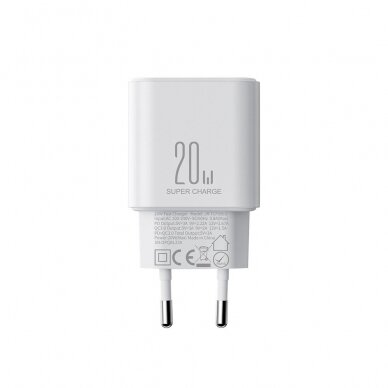 EU Joyroom JR-TCF05 20W USB-A USB-C Įkroviklis  + USB-C Kabelis - baltas 7