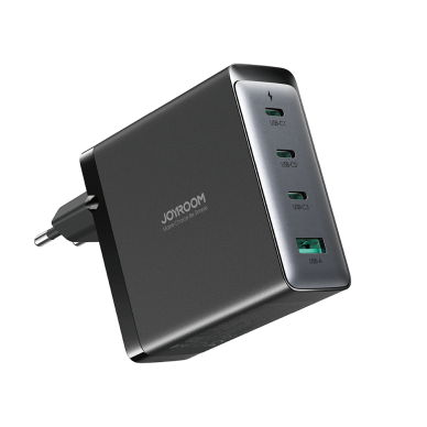 Fast charger GaN 140W 3 x USB-C / USB-A Joyroom JR-TCG05EU - Juodas + USB-C cable - USB-C 240W 1.2m 2