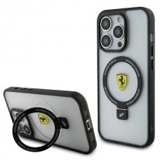 Originalus dėklas Ferrari FEHMP15LUSCAH iPhone 15 Pro 6.1  Permatomas hardcase Ring Stand 2023 Collection MagSafe