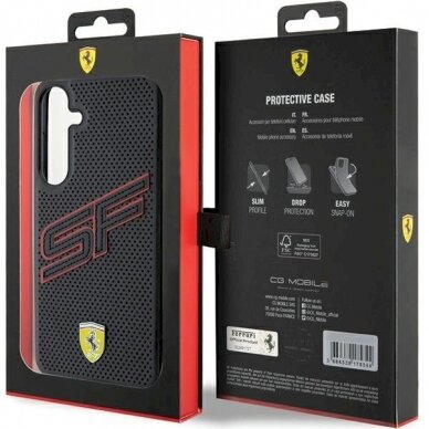 Ferrari Big SF Perforated Dėklas Samsung Galaxy S24 - Juodas 7