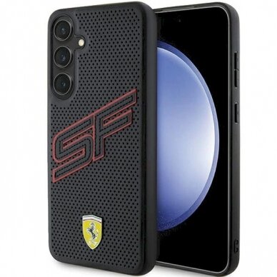 Ferrari Big SF Perforated Dėklas Samsung Galaxy S24+ - Juodas