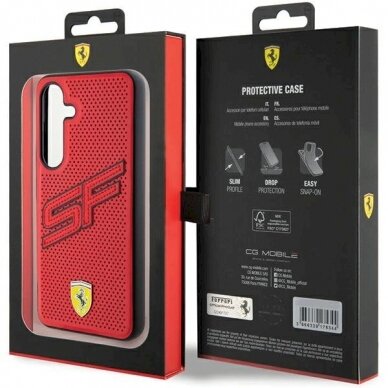 Ferrari Big SF Perforated Dėklas Samsung Galaxy S24 - Raudonas 7