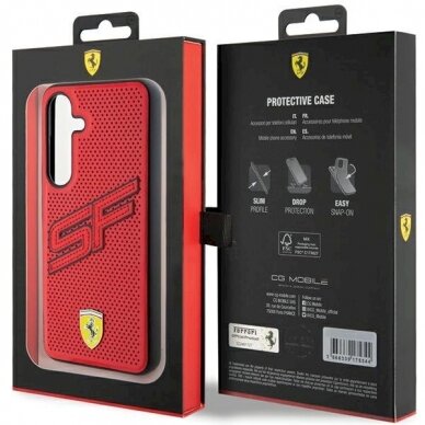 Ferrari Big SF Perforated Dėklas Samsung Galaxy S24+ - Raudonas 7