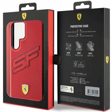 Ferrari Big SF Perforated Dėklas Samsung Galaxy S24 Ultra - Raudonas 7