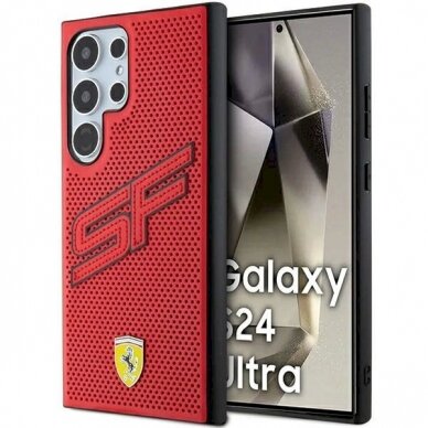 Ferrari Big SF Perforated Dėklas Samsung Galaxy S24 Ultra - Raudonas