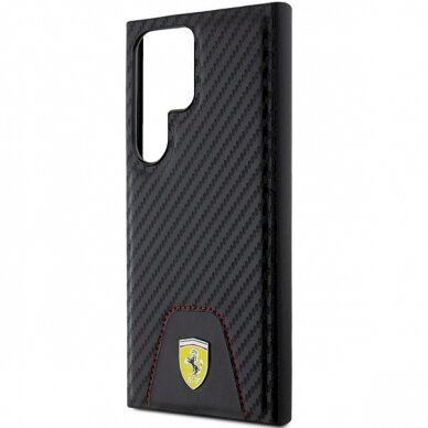 Ferrari Carbon Stitched Bottom Dėklas Samsung Galaxy S24 Ultra - Juodas 5