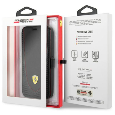 Dėklas Ferrari Leather Curved Line FEFLBKP13LRGOK iPhone 13 Pro Juodas 6