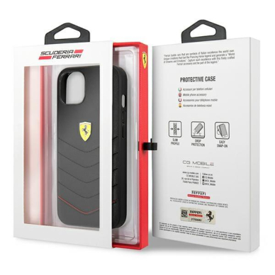 Originalus Ferrari dėklas FEHCP13SRQUK iPhone 13 mini 5,4" Juodas Off Track Quilted 7