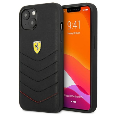 Originalus Ferrari dėklas FEHCP13SRQUK iPhone 13 mini 5,4" Juodas Off Track Quilted