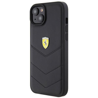 Originalus dėklas Ferrari FEHCP15MRDUK iPhone 15 Plus 6.7  Juodas hardcase Quilted Metal Logo 1