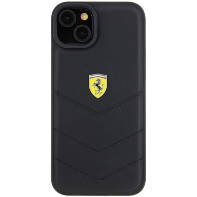 Originalus dėklas Ferrari FEHCP15MRDUK iPhone 15 Plus 6.7  Juodas hardcase Quilted Metal Logo 2