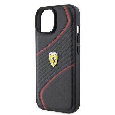 Originalus dėklas Ferrari FEHCP15SPTWK iPhone 15 6.1  Juodas hardcase Twist Metal Logo 5