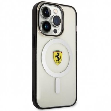 Dėklas Ferrari Outline Magsafe FEHMP14LURKT iPhone 14 Pro Permatomas 3