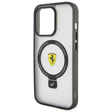 Originalus dėklas Ferrari FEHMP15LUSCAH iPhone 15 Pro 6.1  Permatomas hardcase Ring Stand 2023 Collection MagSafe 5